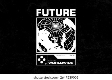futuristic streetwear graphic tee design templates ideas