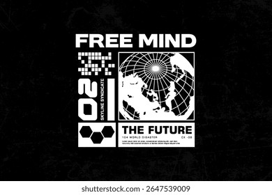 futuristic streetwear graphic tee design templates ideas