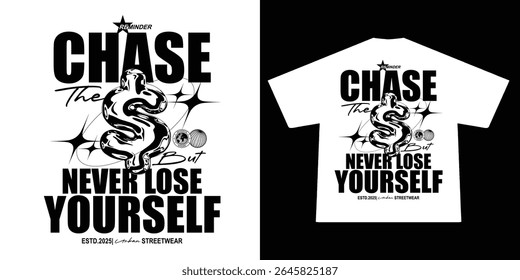 Futuristic streetwear Poster With motivation quote about dollar  Aesthetic Graphic Design for T shirt Street Wear and Urban Style	