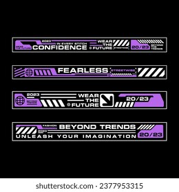 Futuristic Stripe line clothing streetwear design template