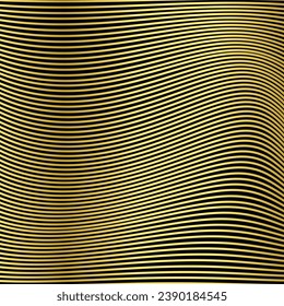 Patrón futurista rayado en color dorado sobre fondo negro