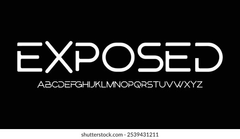 Futuristic style alphabet. Thin segment line font, minimalist type for modern futuristic logo, elegant monogram, digital device and hud graphic. Minimal style letters, vector typography design.
