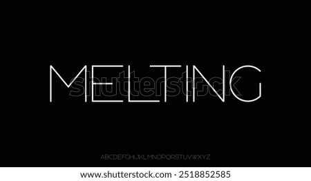 Futuristic style alphabet. Thin segment line font, minimalist type for modern futuristic logo, elegant monogram, device and hud graphic. Minimal style letters, vector typography design.