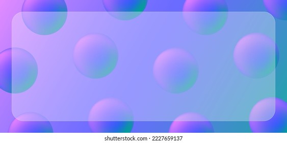 Marco de estilo futurista. Plantilla de fondo púrpura abstracta. Diseño de banderas de vidrio realistas vectoriales