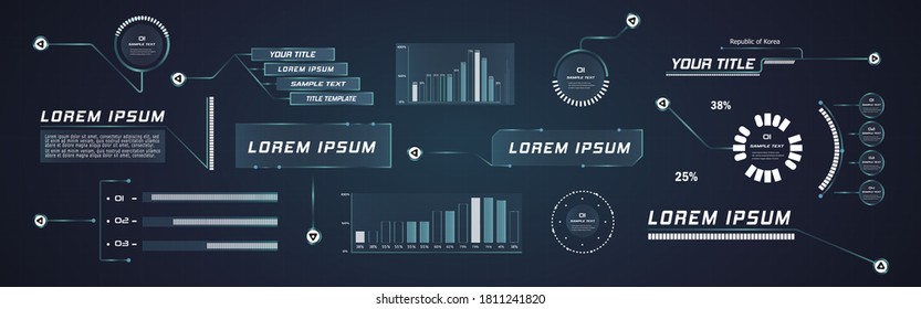 Futuristic style leader callout HUD. Modern digital templates applicable for frame layout. Information calls and arrows. Futuristic hud frame red and blue png.	
