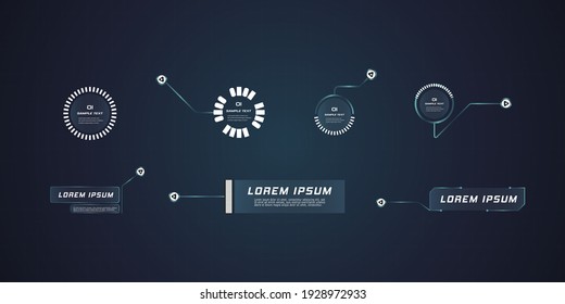Futuristic style leader callout HUD. Modern digital templates applicable for frame layout. Information calls and arrows. Futuristic hud frame red and blue png.