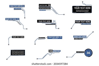 Futuristic Style Leader Callout HUD. Modern Digital Templates Applicable For Frame Layout. Information Calls And Arrows.Futuristic Hud Frame Red And Blue Png.	
