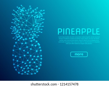 Futuristic style. Pineapple from the lines and shining points. Eps 10