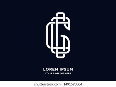 futuristic style for symbols with initials G