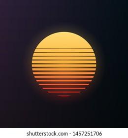 80s Retro Sunset Vector Illustration Sunset Stock Vector (Royalty Free ...