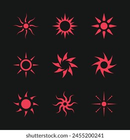Futuristic Sun Shapes Vector Set