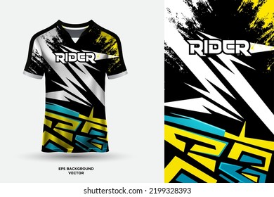 Futuristic T shirt jersey design suitable for sports, racing, soccer, gaming and e sports vector