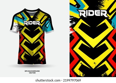 Futuristic T shirt jersey design suitable for sports, racing, soccer, gaming and e sports vector