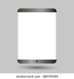 futuristic  tablet with white blank screen