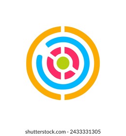 futuristic target colorful t shirt design vector illustration template design