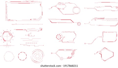 Futuristic or target screen and border aim control panel. Screen elements User Interface for Gaming UX UI HUD.