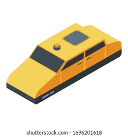 Futuristisches Taxi Symbol. Isometric of futuristic taxi Vektorillustration Symbol für Webdesign einzeln auf weißem Hintergrund