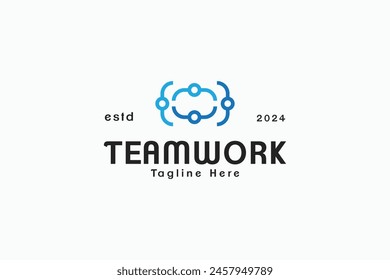 futuristic teamwork iconic logo vector design template isolated on white. creative modern teamwork, meeting symbol logo design vector idea with outline and elegant styles