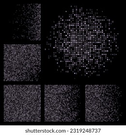 Fondo tecnológico futurista. Fondo del tema de color púrpura. Patrones geométricos graduados. Elegante ilustración vectorial.