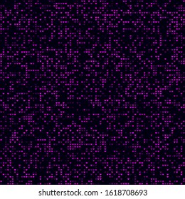 Futuristic tech background. Sparse pattern of hearts. Magenta colored seamless background. Modern vector illustration.