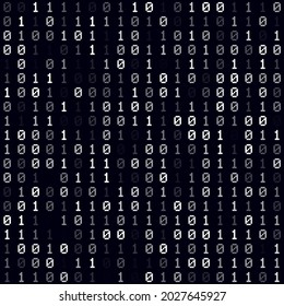 Futuristic tech background with a white filled binary pattern. Appealing vector illustration.