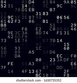 Futuristic tech background. White sparse hexademical pairs background. Small sized seamless pattern. Classy vector illustration.