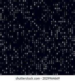 Futuristic tech background. White sparse binary background. Medium sized seamless pattern. Modern vector illustration.
