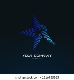 futuristic tech circuit board abstract logo template