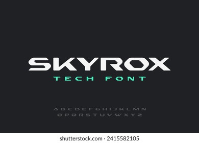 Futuristic Tech Font Vector Stylish Design Look. Cyber Robot Future Technology Type.