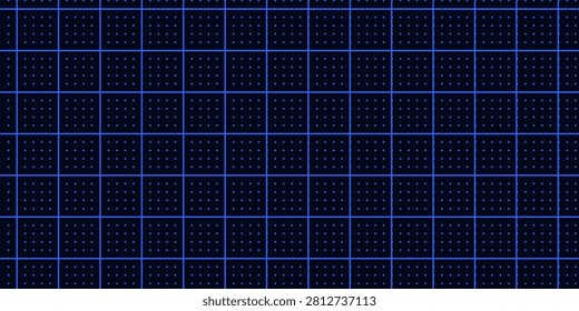 Futuristic tech HUD grid and digital blueprint style. Dark blue background with light virtual lines, radar and data interface. Vector for sci fi games or AI dashboard
