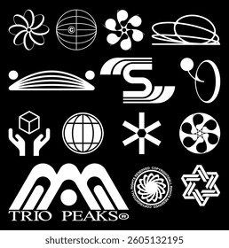 Futuristic Tech Icon Set Digital and Cyberpunk Symbols