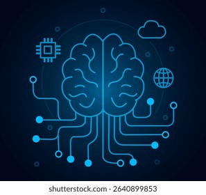 Futuristic Tech Interface Icons  AI, Cyber, Data Security Set