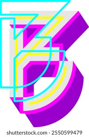 Futuristic Tech Letter Alphabet B