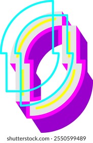 Futuristic Tech Letter Alphabet O