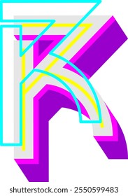 Futuristic Tech Letter Alphabet R