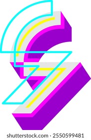 Futuristic Tech Letter Alphabet S