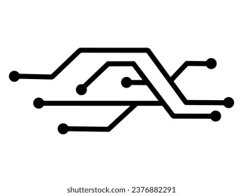 Illustration der futuristischen Tech-Line-Grenze