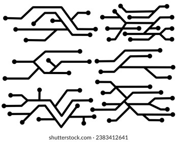 Illustration der futuristischen Tech-Line-Grenze