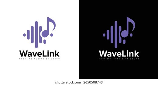 Plantilla de Vector de logotipo de música futurista