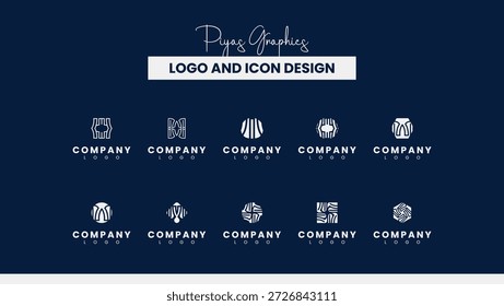 Ícones de logotipo de estilo tecnológico futurista