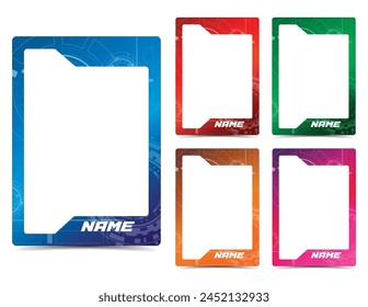 futuristic techno abstract background card frame template design set