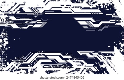 Futuristic techno abstract background with grunge brush strokes