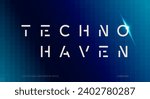 Futuristic Techno alphabet font design. digital space typography vector illustration