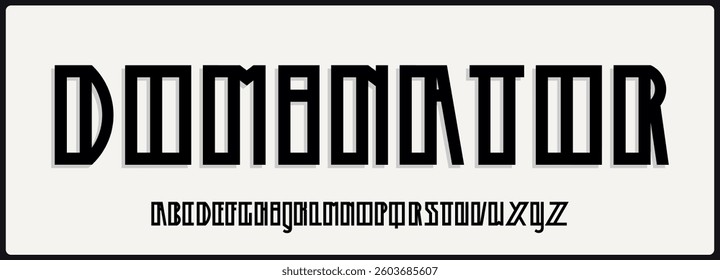 Futuristic techno vector font. Alphabet digital bold uppercase.