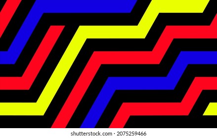 Futuristic technologic background by elements of hexagon. Multi-colored striped seamless pattern. Bright and colorful modern vector texture. Op art.