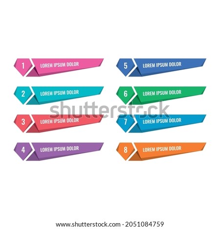 futuristic and technological banner template. eight steps text header template