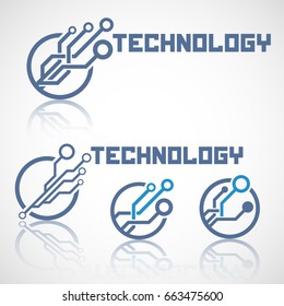 Futuristic technological element. Electronics icon. Circuit.