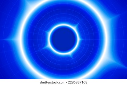 Futuristic technological two aura round grid background. Circle digital futurist cyber space design, cyberpunk tech, Portal to virtual reality, science fiction matrix, science neon light template