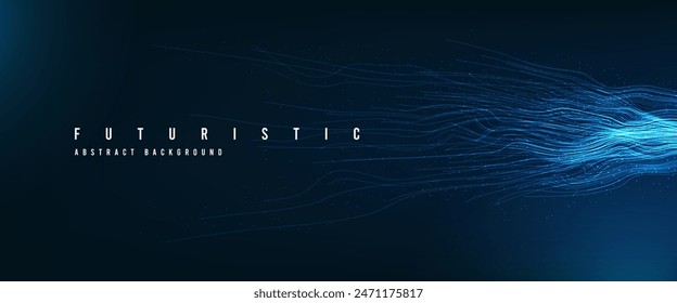 tecnología futurista de fondo abstracto. Abstractas diseño de línea digital de curva futurista.Diseño futurista moderno.Tecnología de patrón de paisaje digital.Ilustración vectorial.