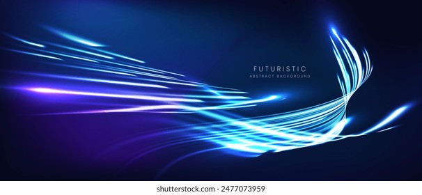 Futuristischer Technologie abstrakter Hintergrund. Abstrakte futuristische Kurve Digital Line Design.Modern futuristisches Design.Digital Landscape Pattern Technologie.Vektorillustration.